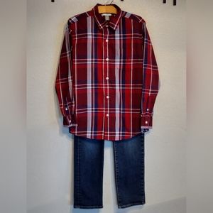 Old Navy boys picture perfect Holiday set red plaid size 10/12